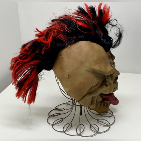Y2K Vintage Rubber Mohawk Facial Piercing Punk Skull Death Mask Adult One Size - Picture 7 of 16